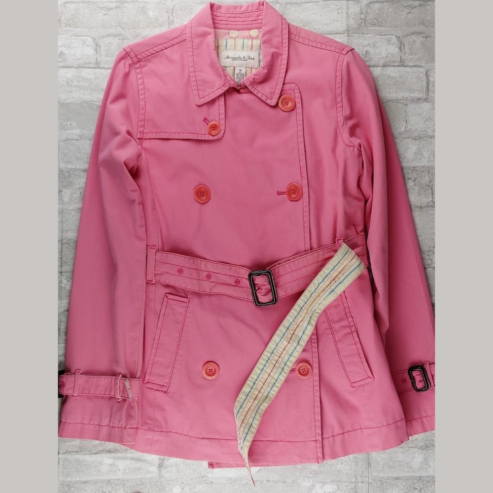 Abercrombie & Fitch Baby Pink Trench Coat, Abercrombie & Fitch Jackets and Coats